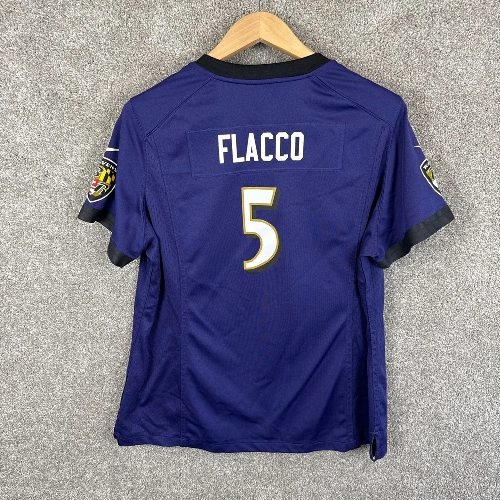 Nike Womens's On Field NFL Baltimore Ravens Joe Flacco #5 Purple Jersey Size XXL